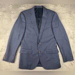 J Crew Thompson Blazer Mens 38R Navy Blue Wool Suit Jacket Sport Coat Two Button